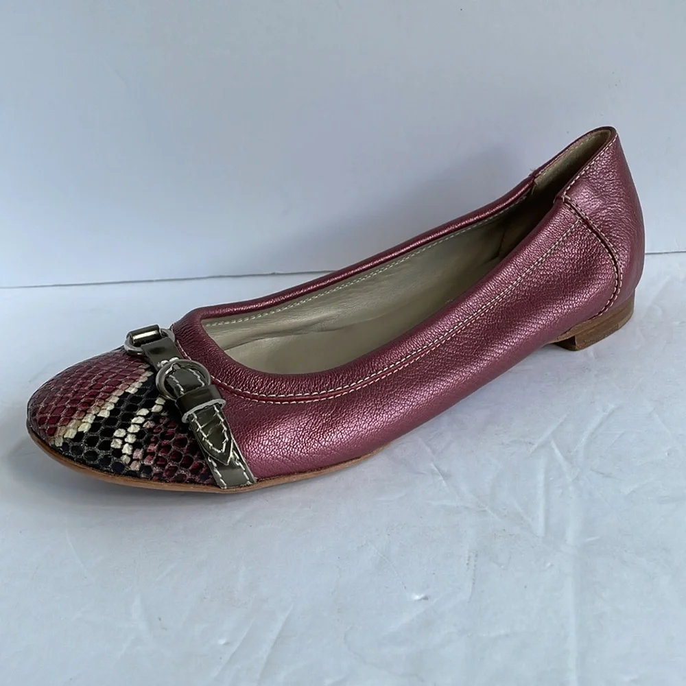 AGL Womans 38 flats shoes Pink Leather Ballet